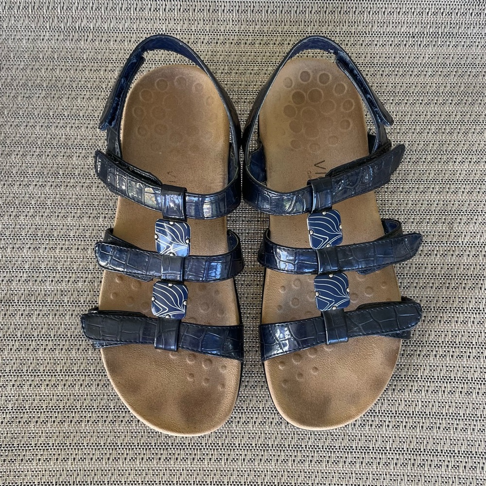 Vionic Amber Navy Back Strap Sandals Orthodic Size 8 - Picture 4 of 9